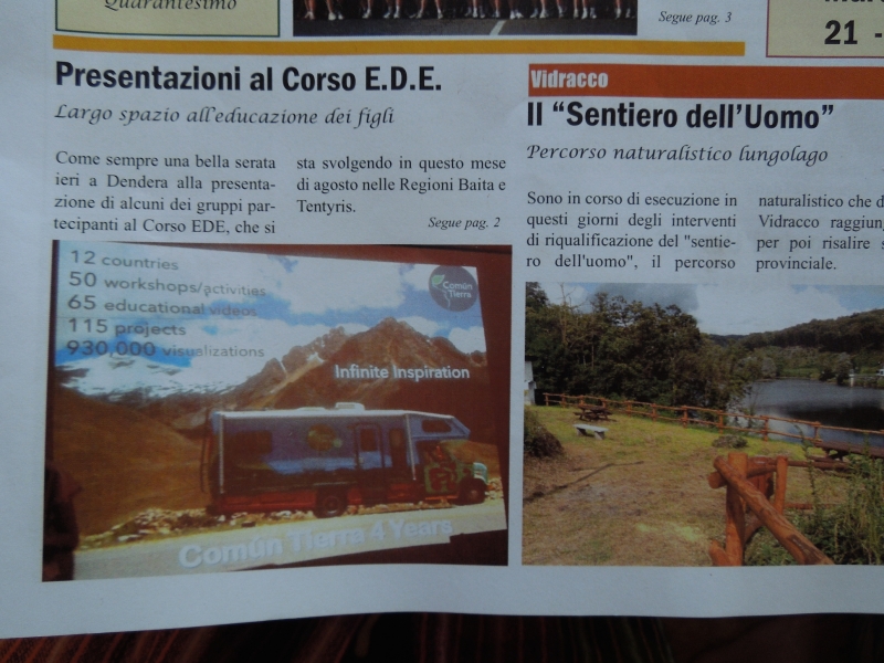 Común Tierra no jornal de Damanhur, Italia